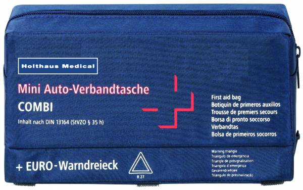 Mini COMBI Verbandtasche inkl. Füllung nach DIN 13164, blau