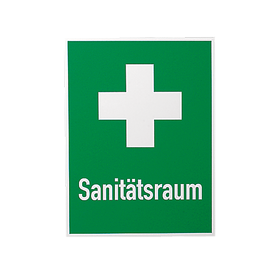 Rettungszeichen Sanitätsraum+Kreuz 400x300mm