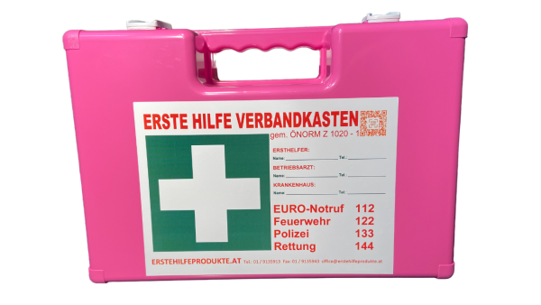 Erste Hilfe Koffer superior PINK inkl. Komplettfüllung gem. ÖNORM Z 1020 Typ 1