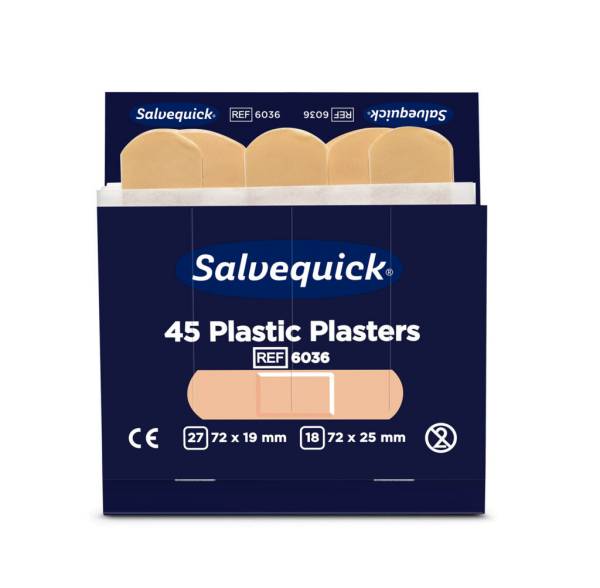 Salvequick Refill 6036, 45 wasserfeste Pflasterstrips
