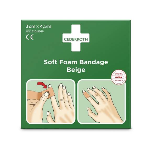 Cederroth Soft Foam Bandage Beige 3 cm x 4.5 m