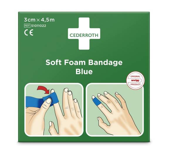 Cederroth Soft Foam Bandage Blau 3 cm x 4.5 m