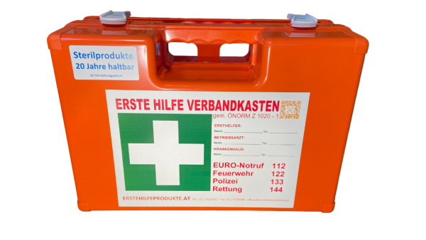 Erste Hilfe Koffer Typ1 mit 20 Jahre haltbaren Sterilprodukten* ÖNORM Z1020-1