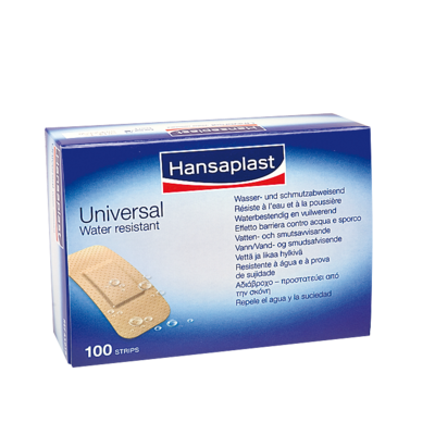 Hansaplast Universal Water Resistant Wundstrips, 3 x 7,2 cm (100 Stck.)