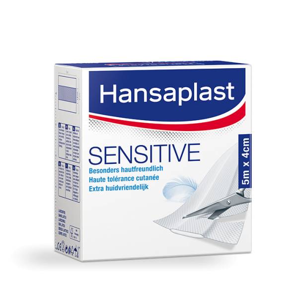 Hansaplast Sensitive Wundschnellverband, weiß, 5 m x 4 cm