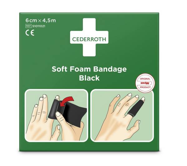 Cederroth Soft Foam Bandage Black 6 cm x 4.5 m