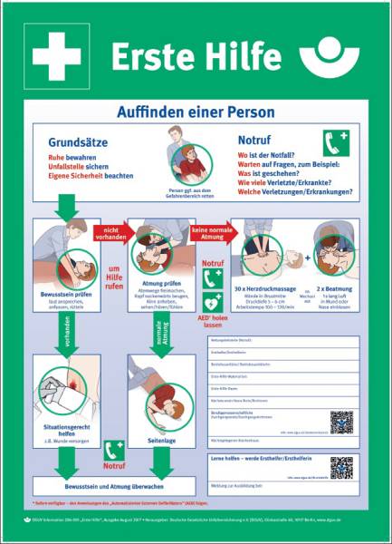 Anleitung Erste-Hilfe Plakatform Kunststoff