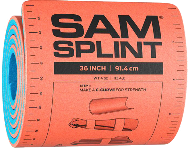 SAM-SPLINT Universalschiene zusammengerollt auf Ø 9 x 11 cm