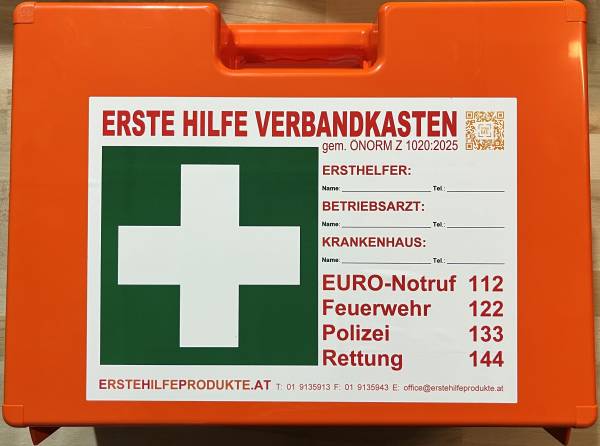 ERSTE HILFE KOFFER MAXIMUM mit Füllung ÖNORM Z1020:2025