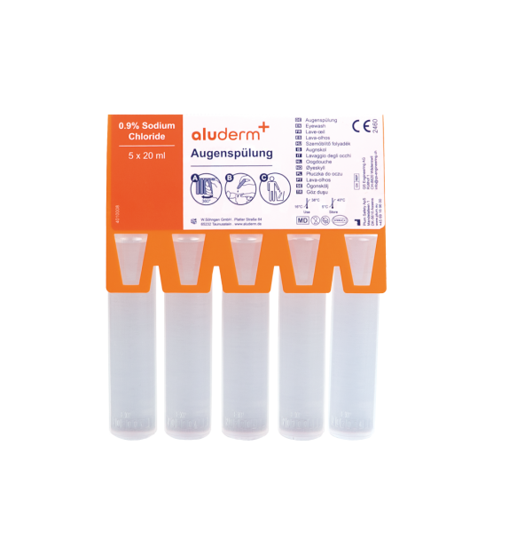 aluderm Augenspülung 0.9% Sodium Chloride refill 5x20 ml