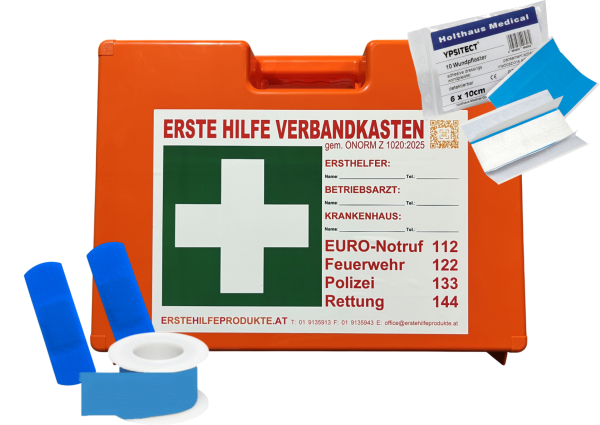 Erste Hilfe Koffer Gastronomie &amp; Lebensmittel Typ 2 mit Füllung gemäß ÖNORM Z 1020:2025
