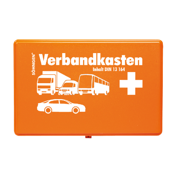 Söhngen KFZ-Verbandkasten KU orange mit Füllung Standard DIN 13164