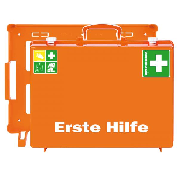 Erste Hilfe-Koffer MT-CD Industrie Norm orange, mit Füllung Industrie Norm nach DIN 13169